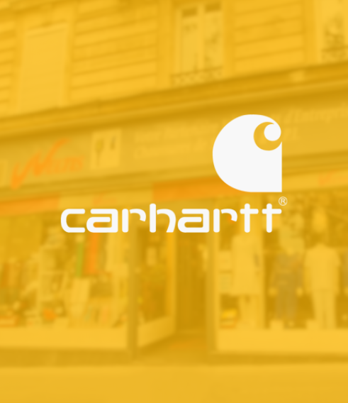 image du logo CARHARTT avec le magasin en arrière plan